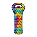 Rainbow Cubes Pattern Print Single Neoprene Wine Tote