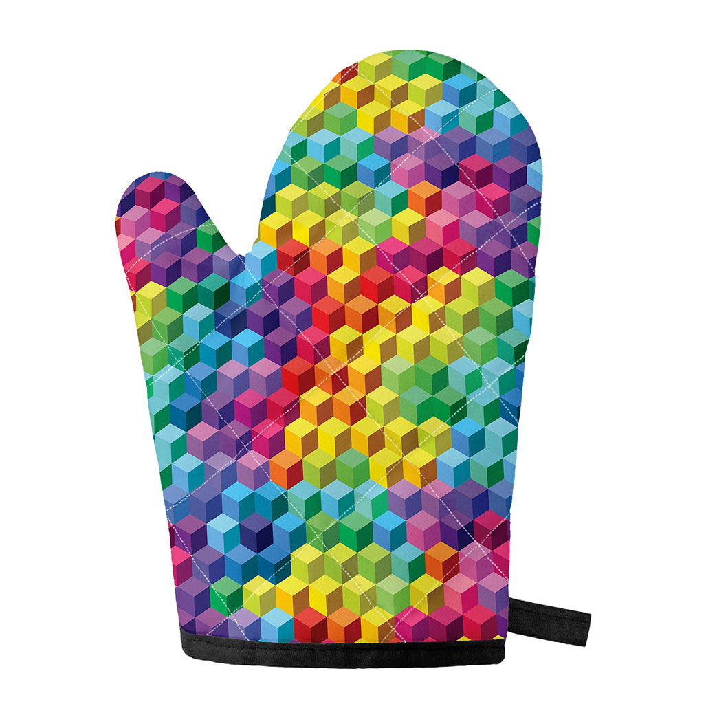Rainbow Cubes Pattern Print Single Oven Mitt