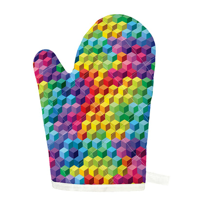 Rainbow Cubes Pattern Print Single Oven Mitt