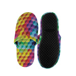 Rainbow Cubes Pattern Print Slippers