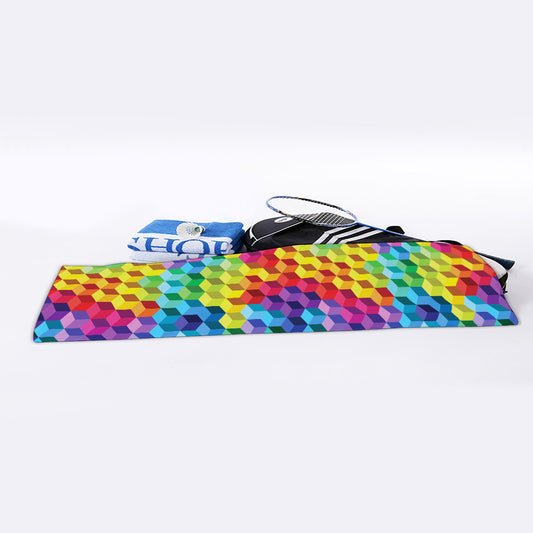 Rainbow Cubes Pattern Print Sports Towel