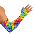 Rainbow Cubes Pattern Print Sun Protection Arm Sleeves