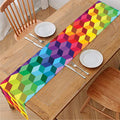 Rainbow Cubes Pattern Print Table Runner