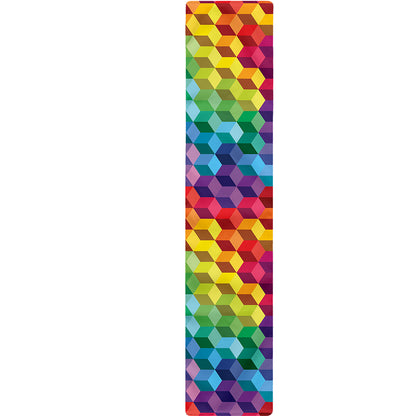 Rainbow Cubes Pattern Print Table Runner