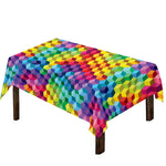 Rainbow Cubes Pattern Print Tablecloth