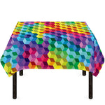 Rainbow Cubes Pattern Print Tablecloth