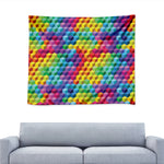 Rainbow Cubes Pattern Print Tapestry