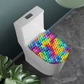 Rainbow Cubes Pattern Print Toilet Lid Cover