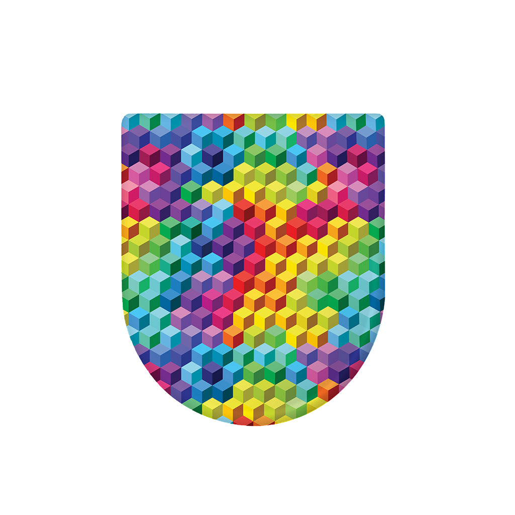 Rainbow Cubes Pattern Print Toilet Lid Cover