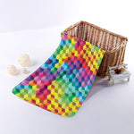Rainbow Cubes Pattern Print Towel