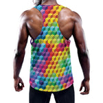 Rainbow Cubes Pattern Print Training Tank Top
