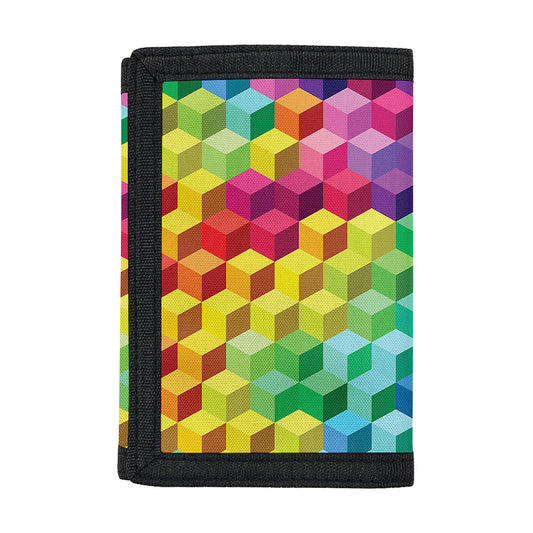 Rainbow Cubes Pattern Print Trifold Wallet