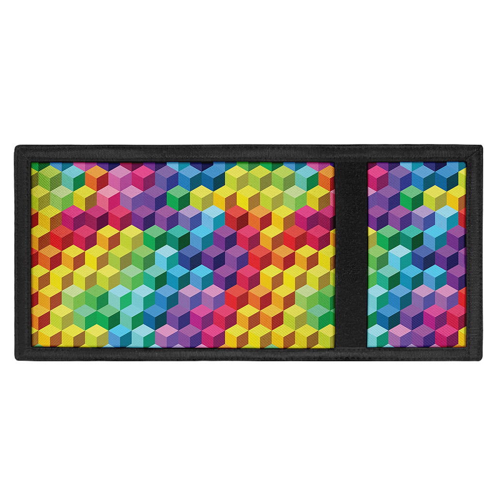 Rainbow Cubes Pattern Print Trifold Wallet