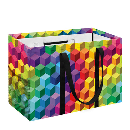 Rainbow Cubes Pattern Print Utility Tote Bag
