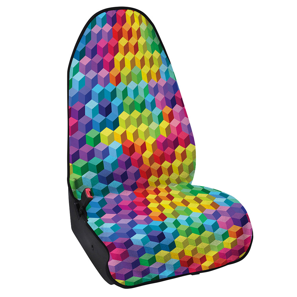 Rainbow Cubes Pattern Print Waterproof Car Seat Cover