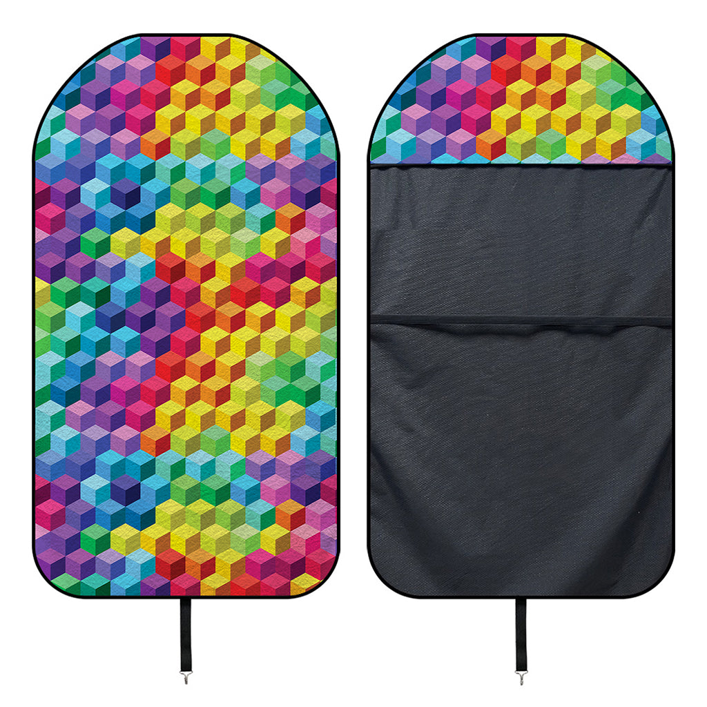 Rainbow Cubes Pattern Print Waterproof Car Seat Cover