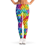 Rainbow Cubes Pattern Print Women's Leggings