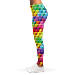 Rainbow Cubes Pattern Print Women's Leggings