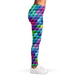 Rainbow Cubes Pattern Print Women's Leggings