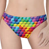 Rainbow Cubes Pattern Print Women's Thong