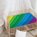 Rainbow Diagonal Lines Pattern Print Baby Crib Sheet