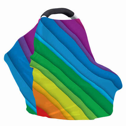 Rainbow Diagonal Lines Pattern Print Baby Seat Cover