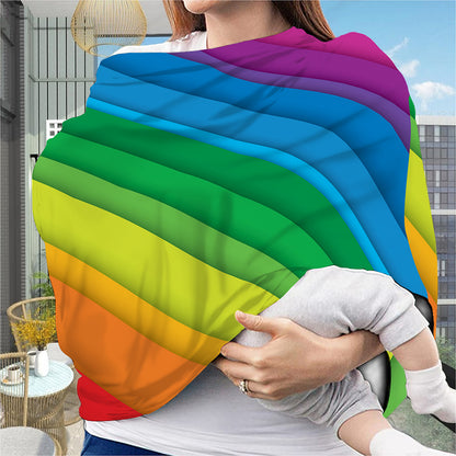 Rainbow Diagonal Lines Pattern Print Baby Seat Cover