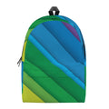 Rainbow Diagonal Lines Pattern Print School Backpack