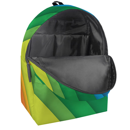 Rainbow Diagonal Lines Pattern Print Backpack