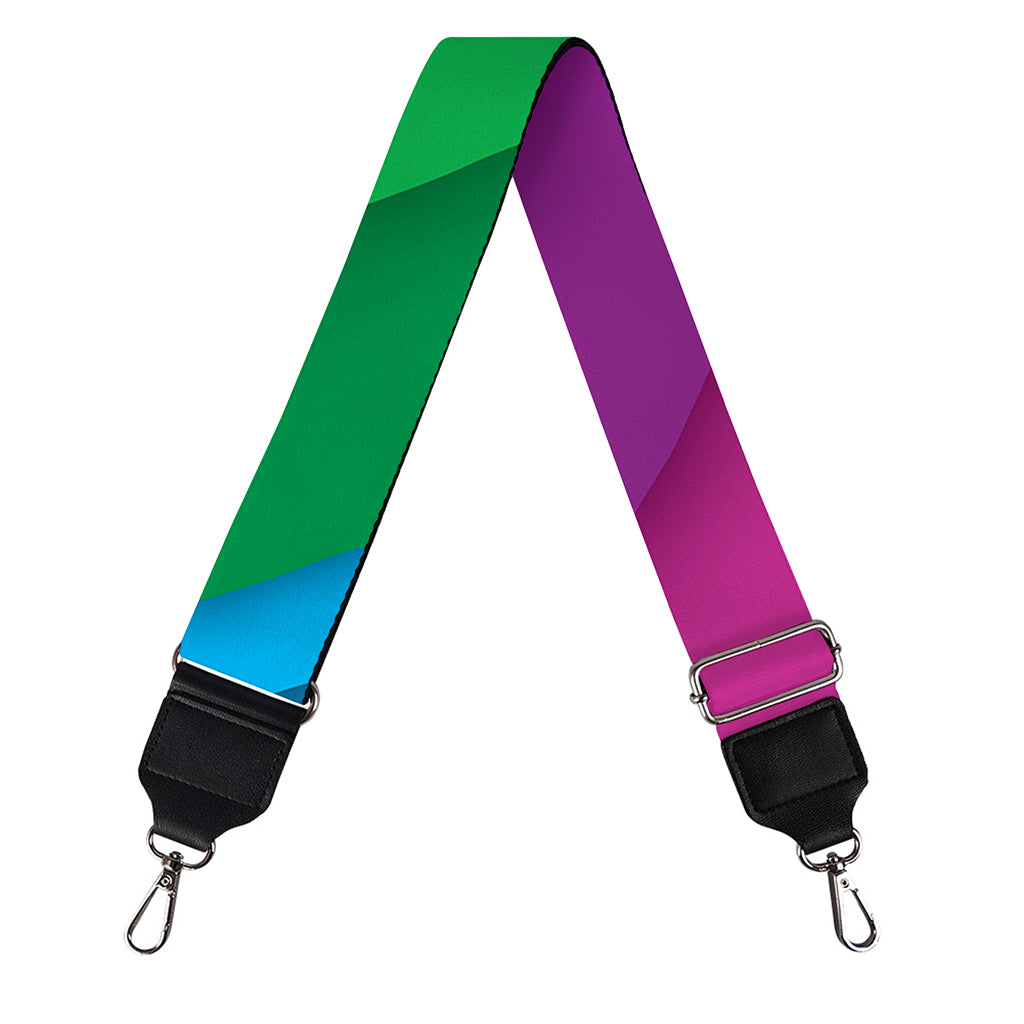 Rainbow Diagonal Lines Pattern Print Bag Strap