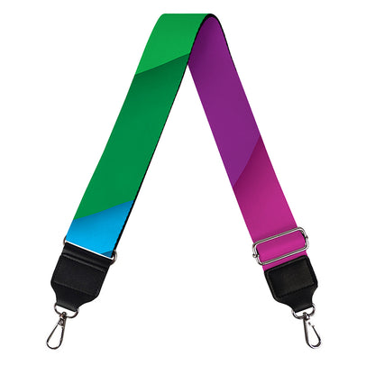 Rainbow Diagonal Lines Pattern Print Bag Strap