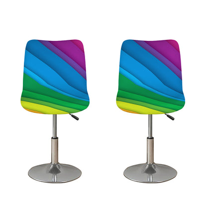 Rainbow Diagonal Lines Pattern Print Bar Stool Covers