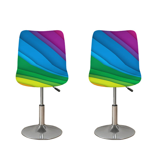 Rainbow Diagonal Lines Pattern Print Bar Stool Covers