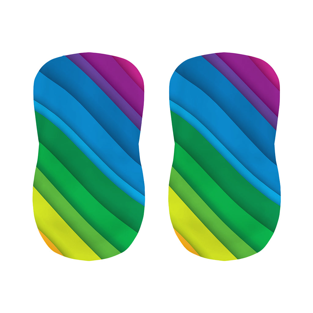Rainbow Diagonal Lines Pattern Print Bar Stool Covers