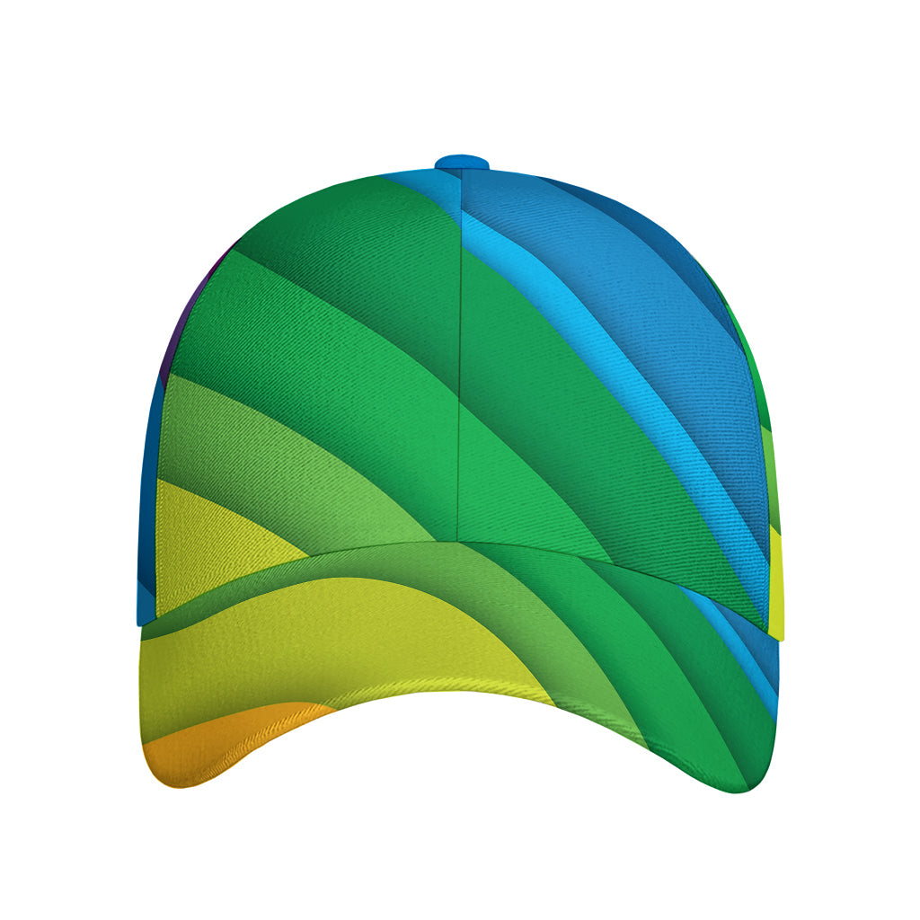 Rainbow Diagonal Lines Pattern Print Baseball Cap