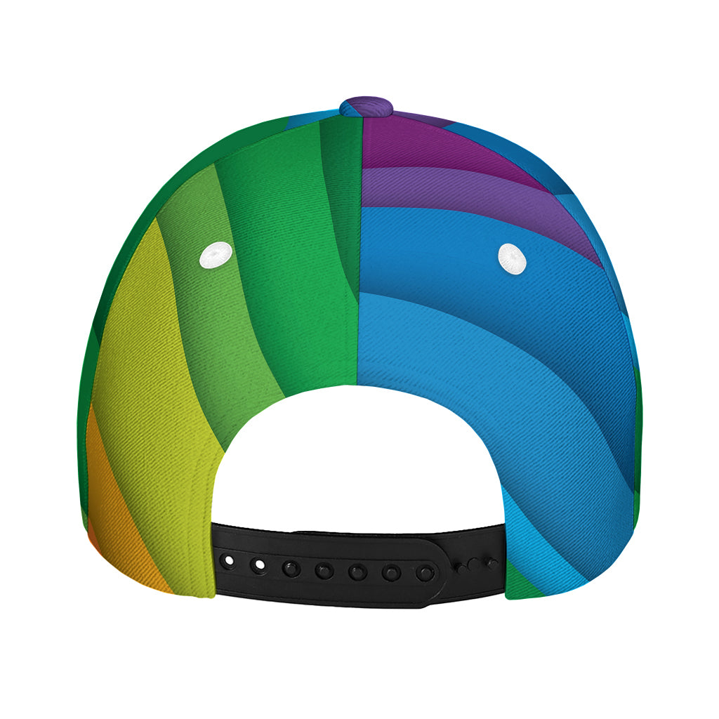 Rainbow Diagonal Lines Pattern Print Baseball Cap