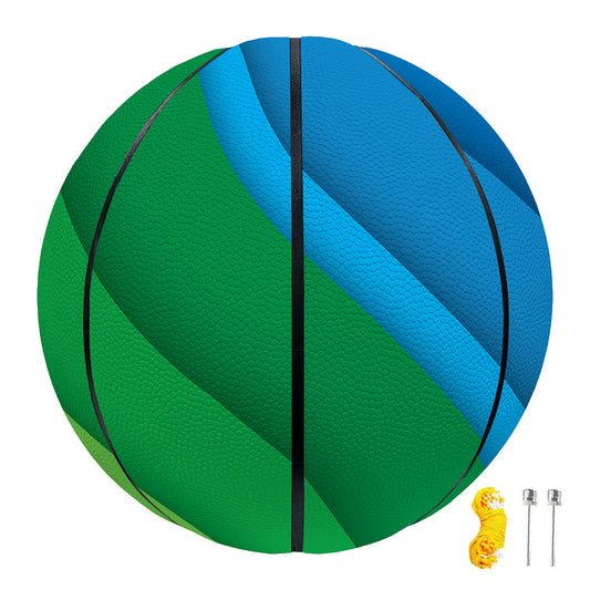 Rainbow Diagonal Lines Pattern Print Basketball
