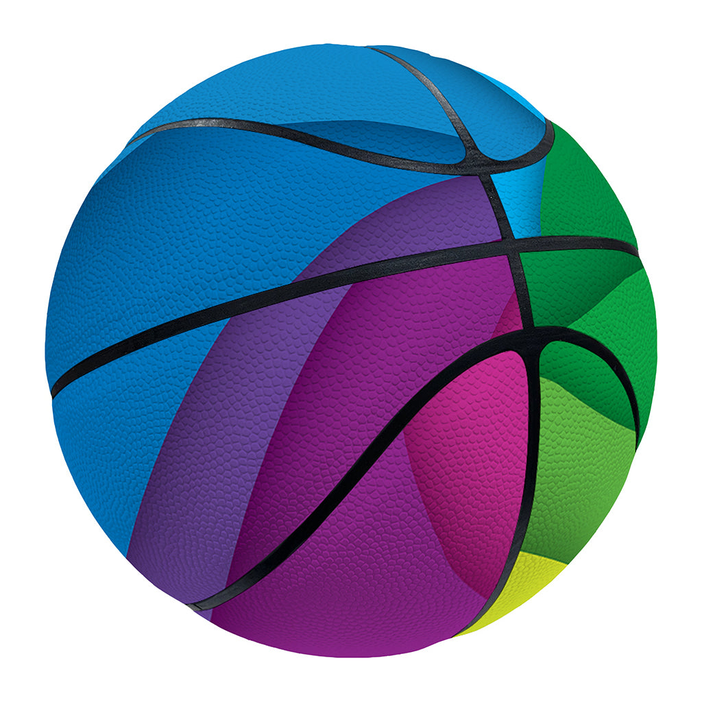 Rainbow Diagonal Lines Pattern Print Basketball