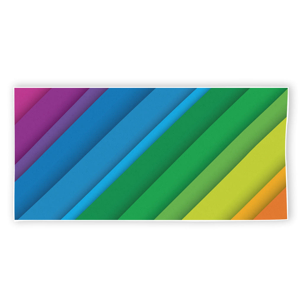 Rainbow Diagonal Lines Pattern Print Beach Towel