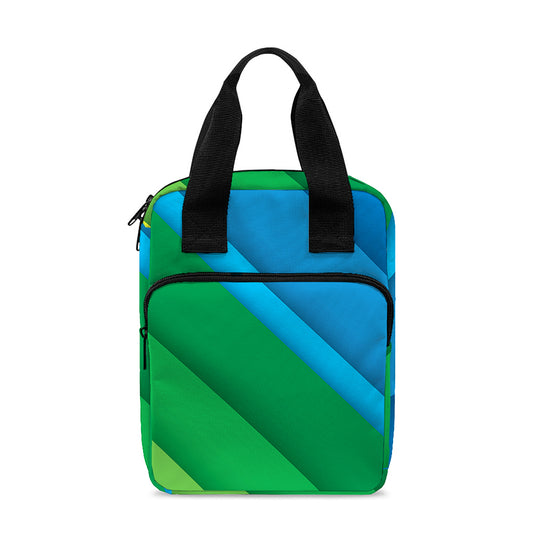 Rainbow Diagonal Lines Pattern Print Bible Tote Bag