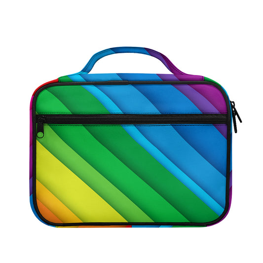 Rainbow Diagonal Lines Pattern Print Briefcase Bible Bag