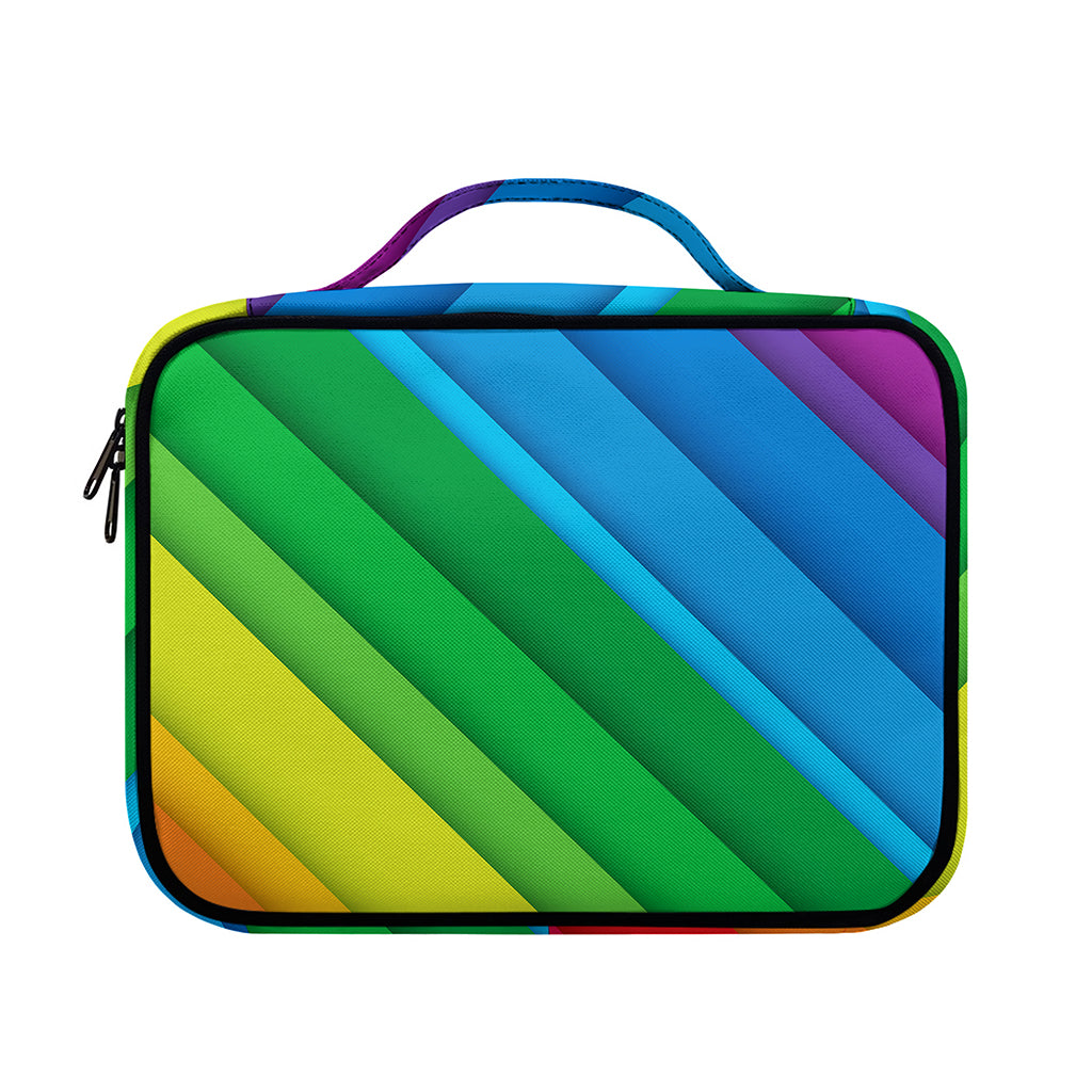 Rainbow Diagonal Lines Pattern Print Briefcase Bible Bag