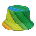 Rainbow Diagonal Lines Pattern Print Bucket Hat