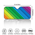 Rainbow Diagonal Lines Pattern Print Car Windshield Sun Shade