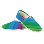 Rainbow Diagonal Lines Pattern Print Casual Shoes