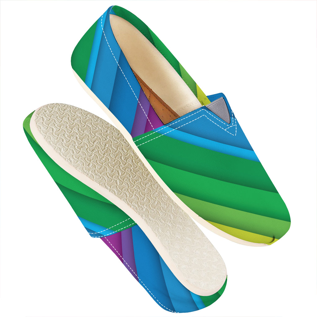 Rainbow Diagonal Lines Pattern Print Casual Shoes