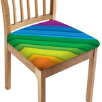 Rainbow Diagonal Lines Pattern Print Chair Cushion Cover