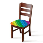 Rainbow Diagonal Lines Pattern Print Chair Cushion Cover