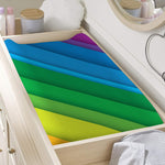 Rainbow Diagonal Lines Pattern Print Changing Pad Cover