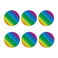 Rainbow Diagonal Lines Pattern Print Coaster Set